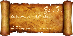 Zsigovits Tünde névjegykártya